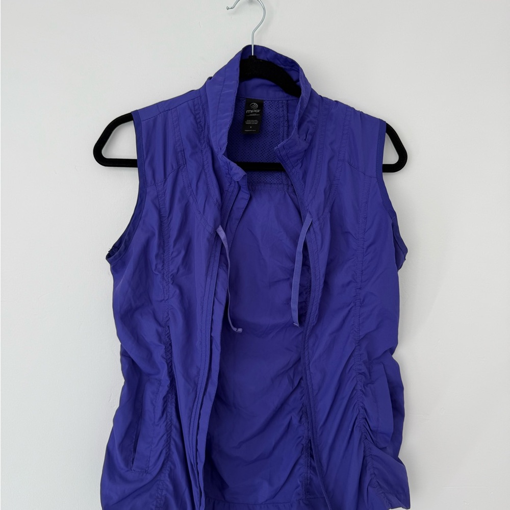 MPG Running Vest Purple Size Small Lightweight Zip Up Activewear Performance Out